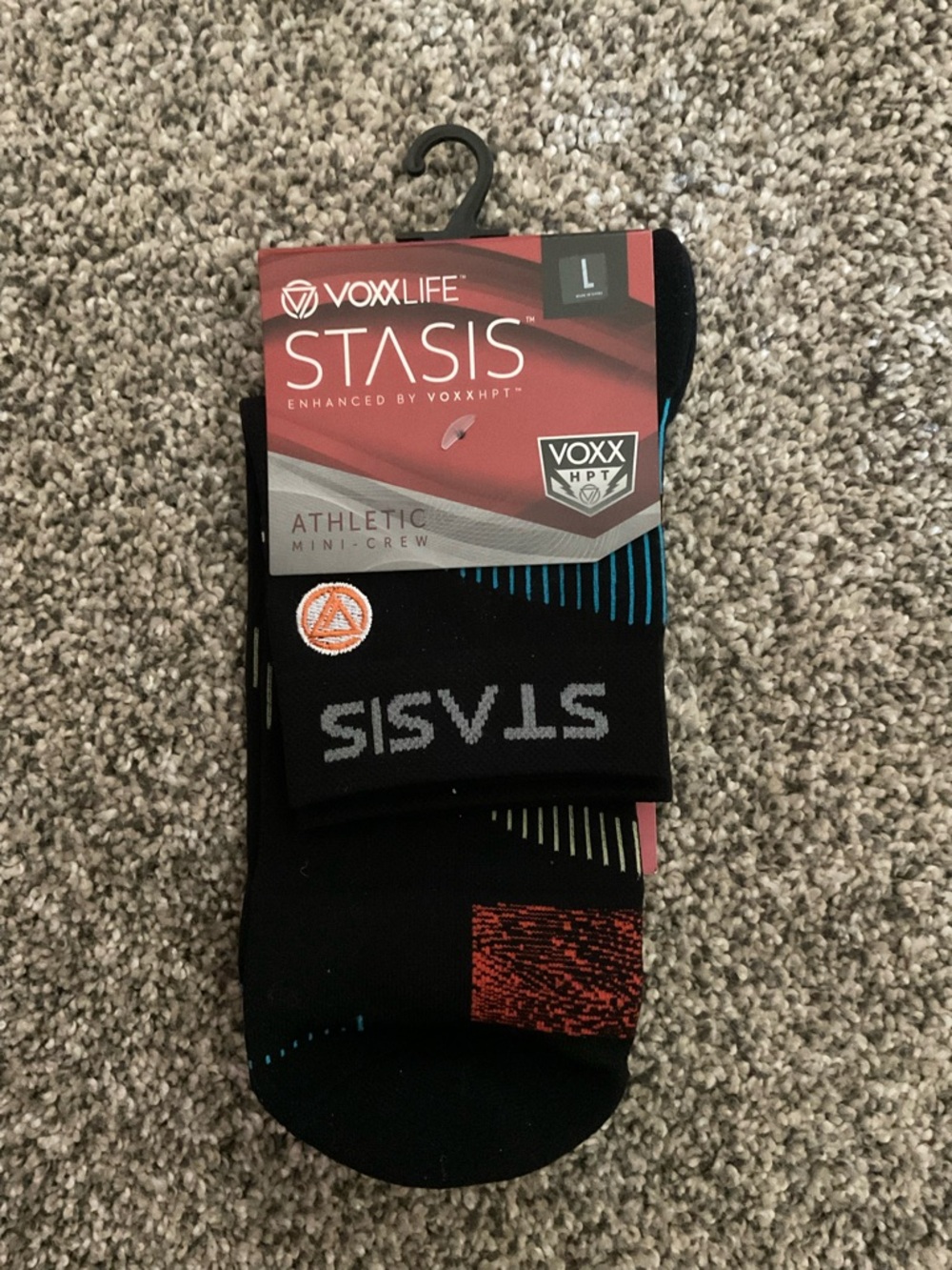 VoxxLife STASIS Athletic Mini-Crew Socks - Black Men’s 10-13